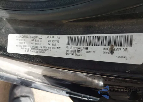 2010 Dodge Avenger R/T из США, поврежденный, VIN 1B3CC5FB4AN130539